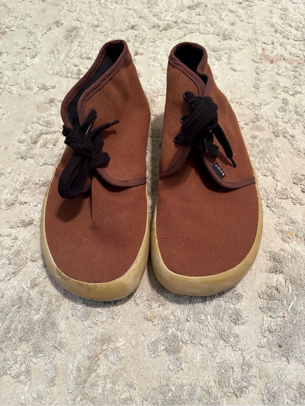 Bohempia men’s brown high top sneakers gum sole